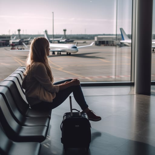 woman waiting for flight